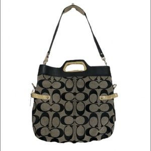 COACH Monogrammed Fold-over Convertible Shoulder Bag